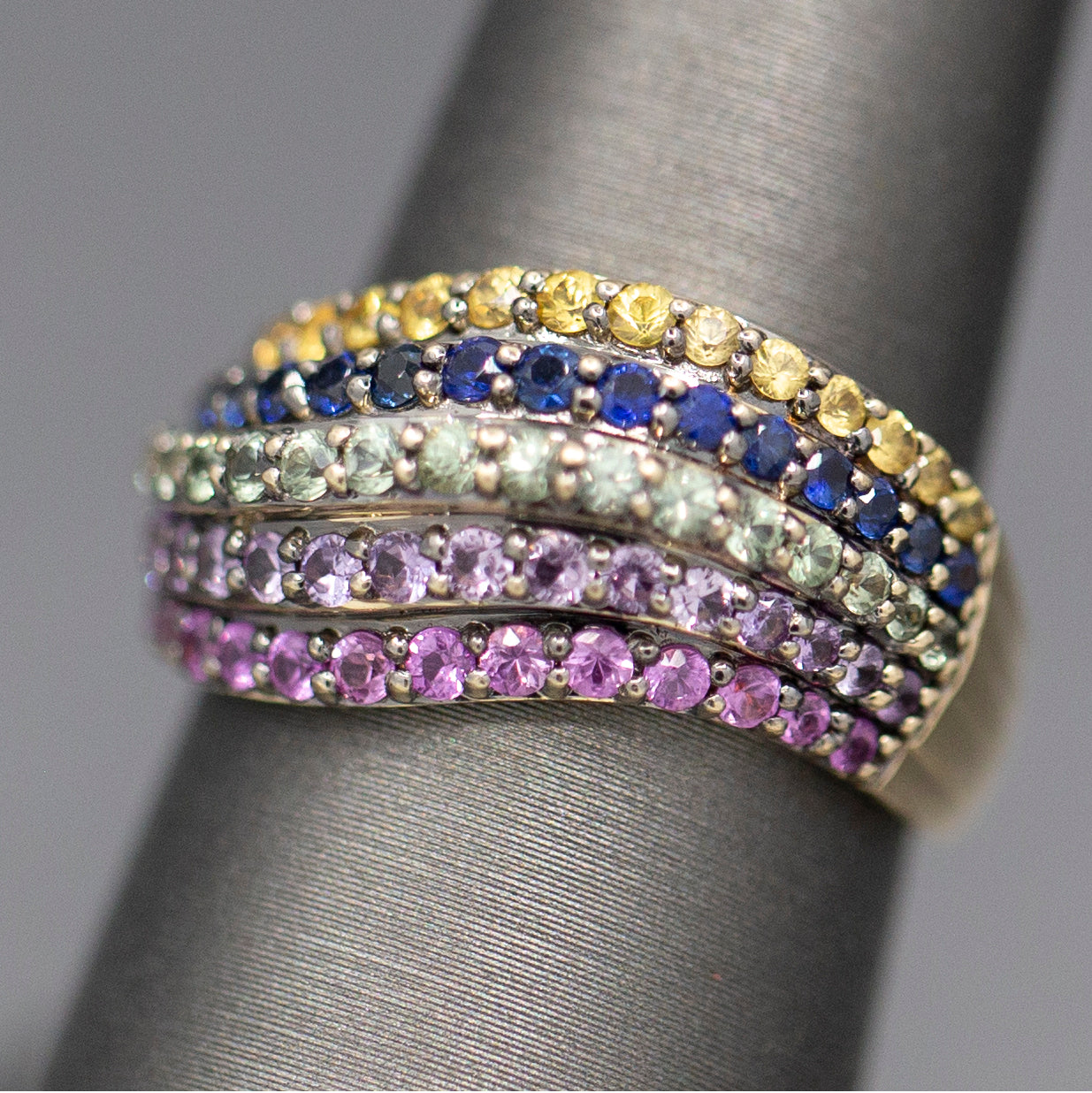 Le Vian Sapphire Multi Color Wave Band Ring in 14k Yellow Gold
