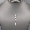 Delicate Diamond Dagger Dangling Pendant Necklace in 14k White Gold