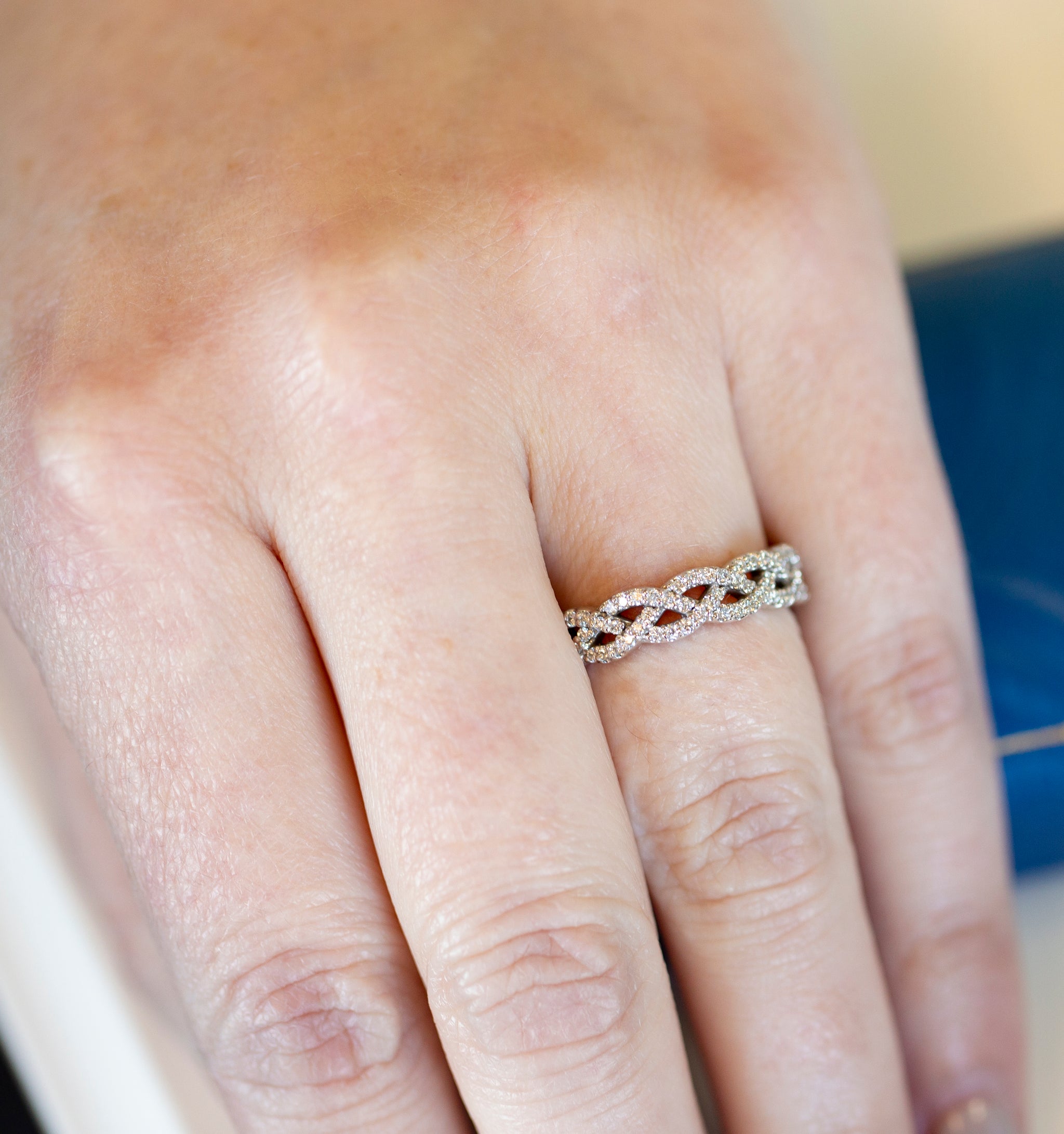 Infinity 0.75ctw Criss Cross Infinity Diamond Eternity Band Ring 14k White Gold Size 7