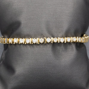 Sparkling Diamond Bar Tennis Bracelet in 14k Yellow Gold