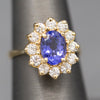 Stunning Tanzanite and Diamond Ring in 14k Yellow Gold