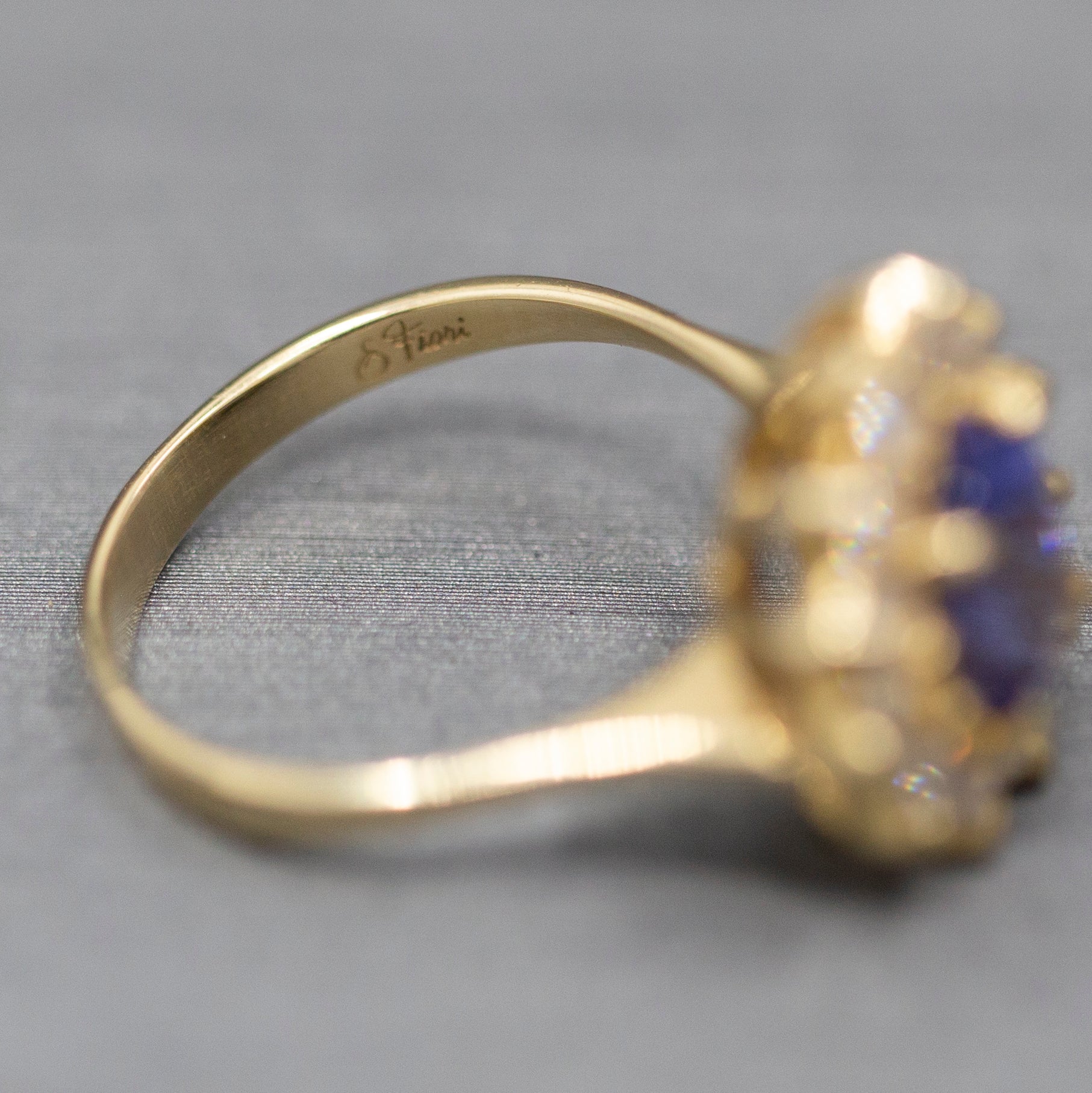 Stunning Tanzanite and Diamond Ring in 14k Yellow Gold