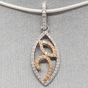 Dainty 0.11ctw Diamond Pendant Necklace in 14k White & Rose Gold