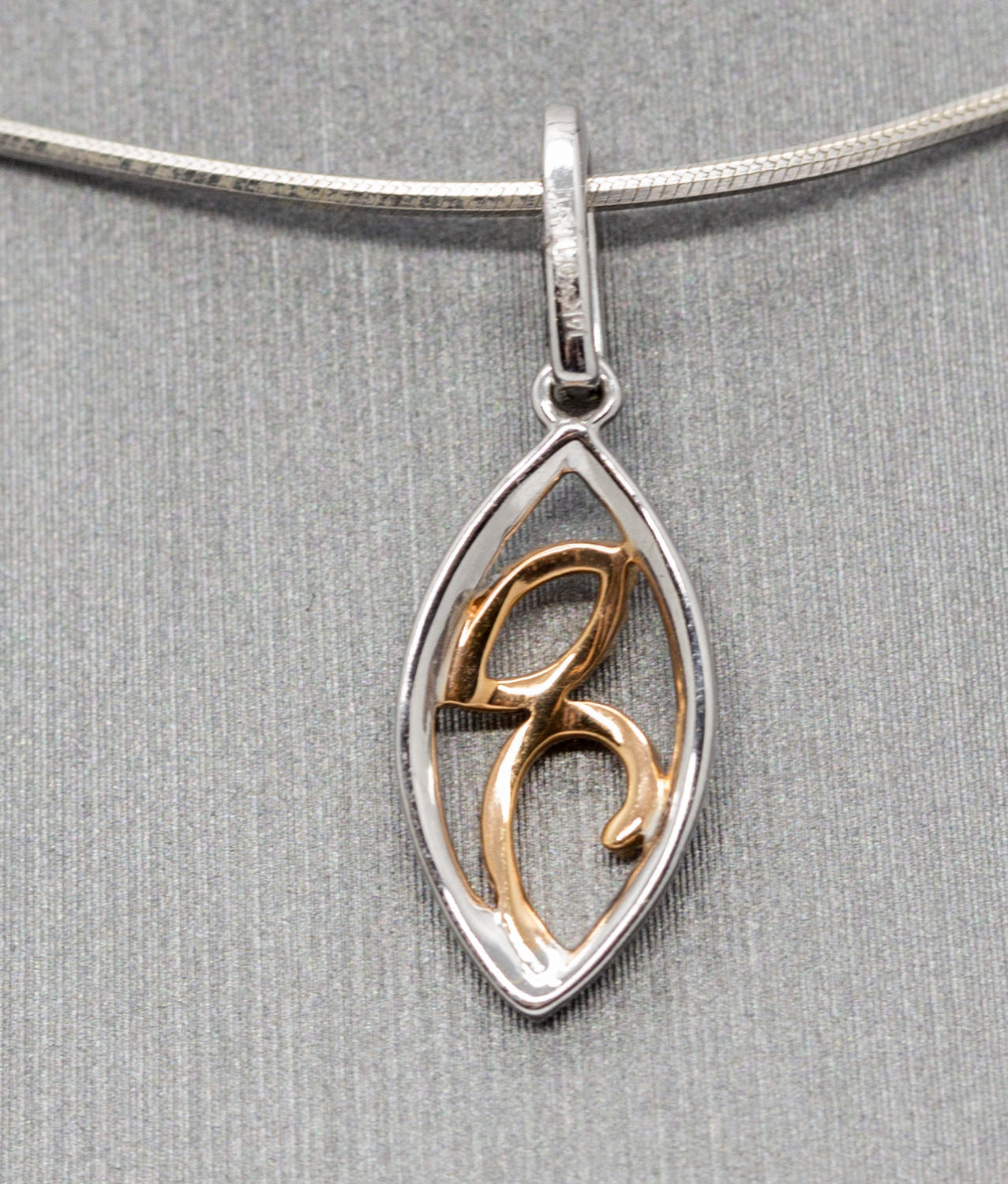 Dainty 0.11ctw Diamond Pendant Necklace in 14k White & Rose Gold