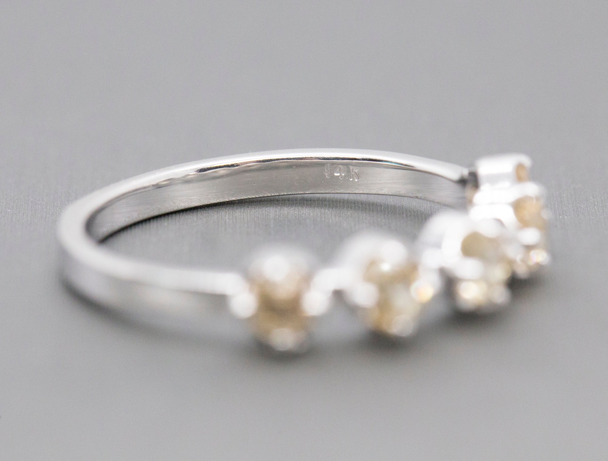 Peach 0.60ctw Imperial Topaz 14k White Gold Stack Ring Size 7.25