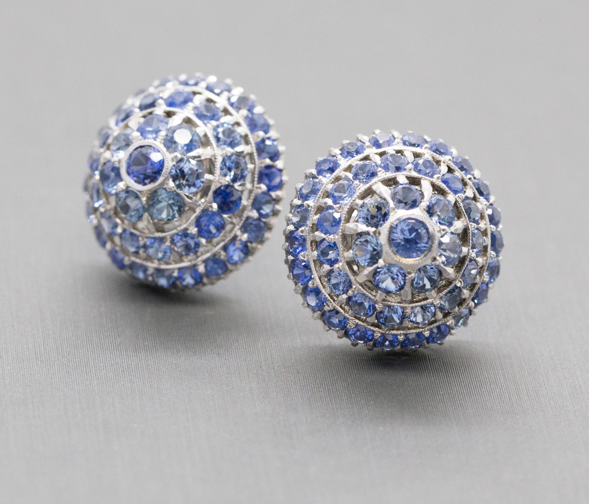 Antique Harem Design 6.00ctw Sapphire Sterling Silver Earrings