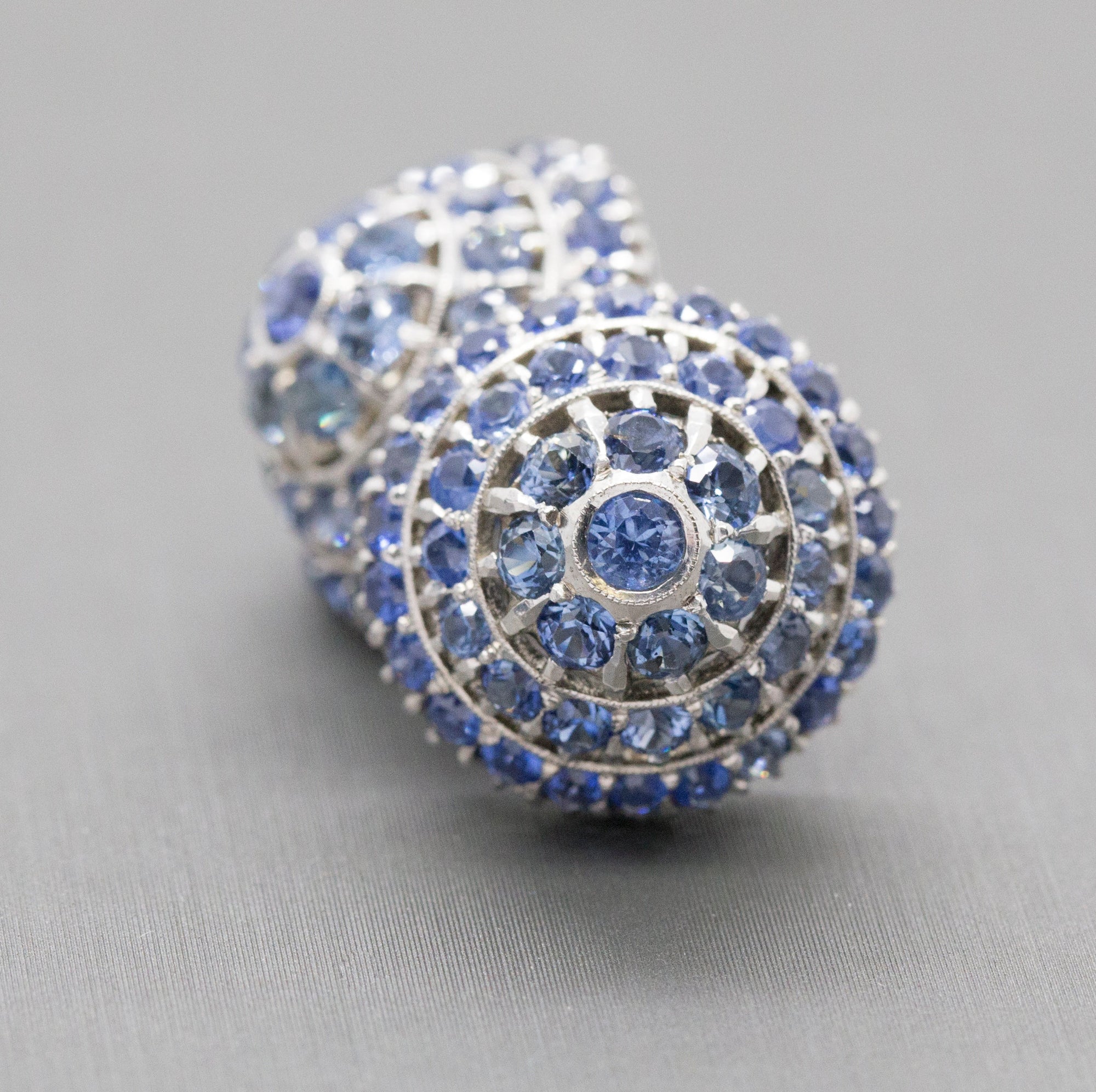 Antique Harem Design 6.00ctw Sapphire Sterling Silver Earrings