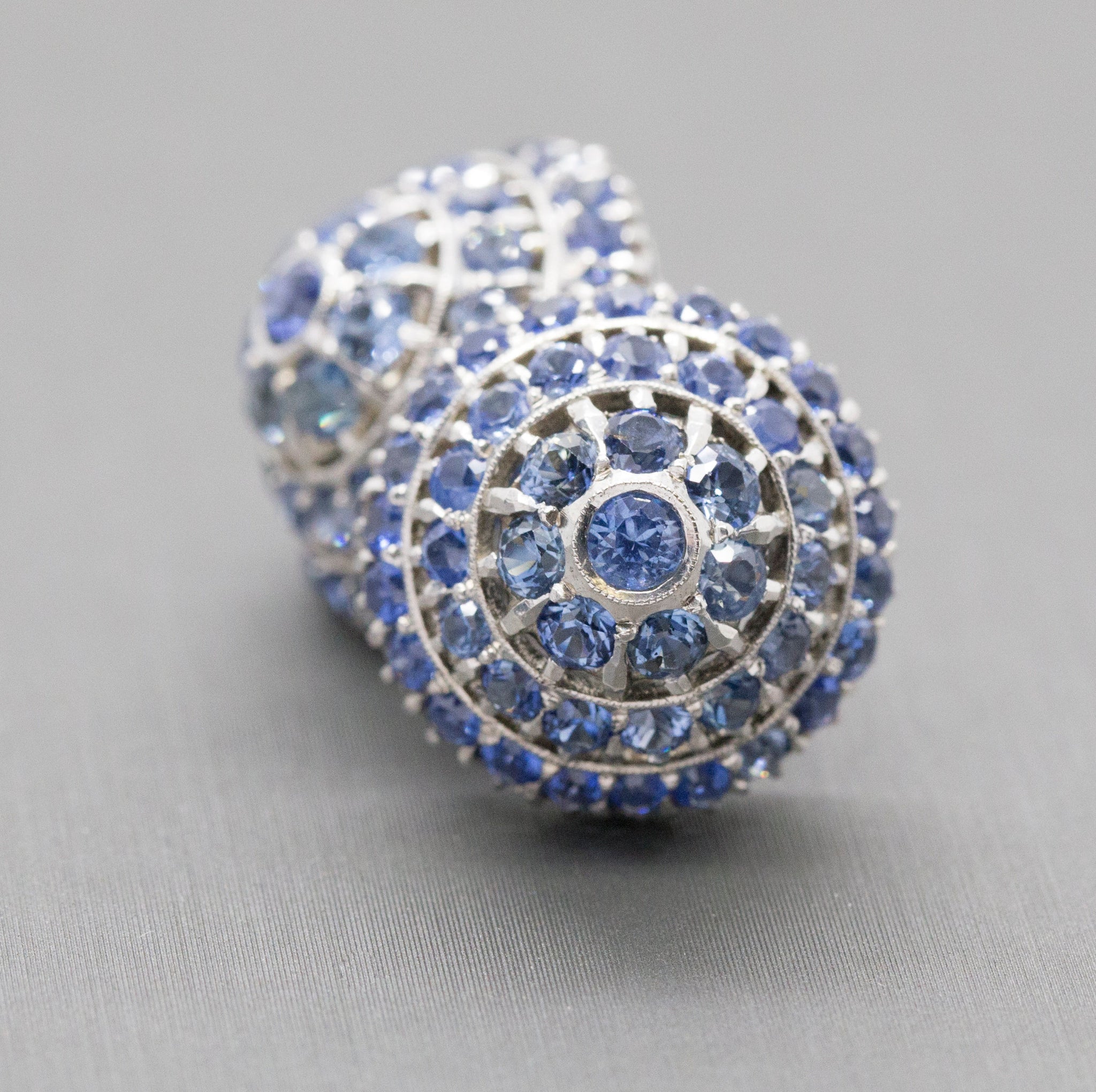 Antique Harem Design 6.00ctw Sapphire Sterling Silver Earrings