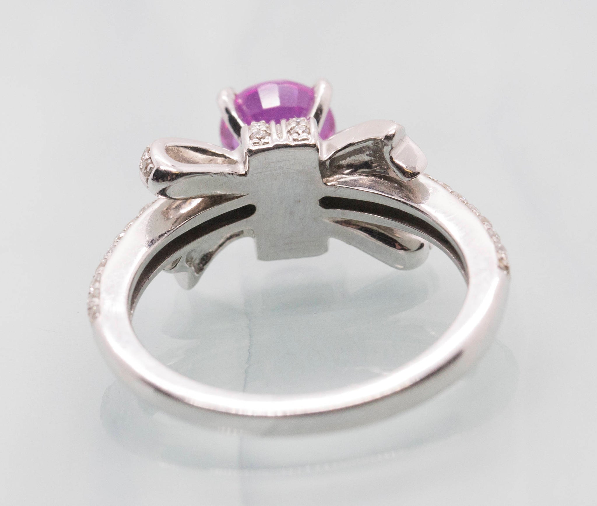 Extravagant 1.86ctw Natural Pink Sapphire & Diamond Bow Engagement Ring 14k Size 7