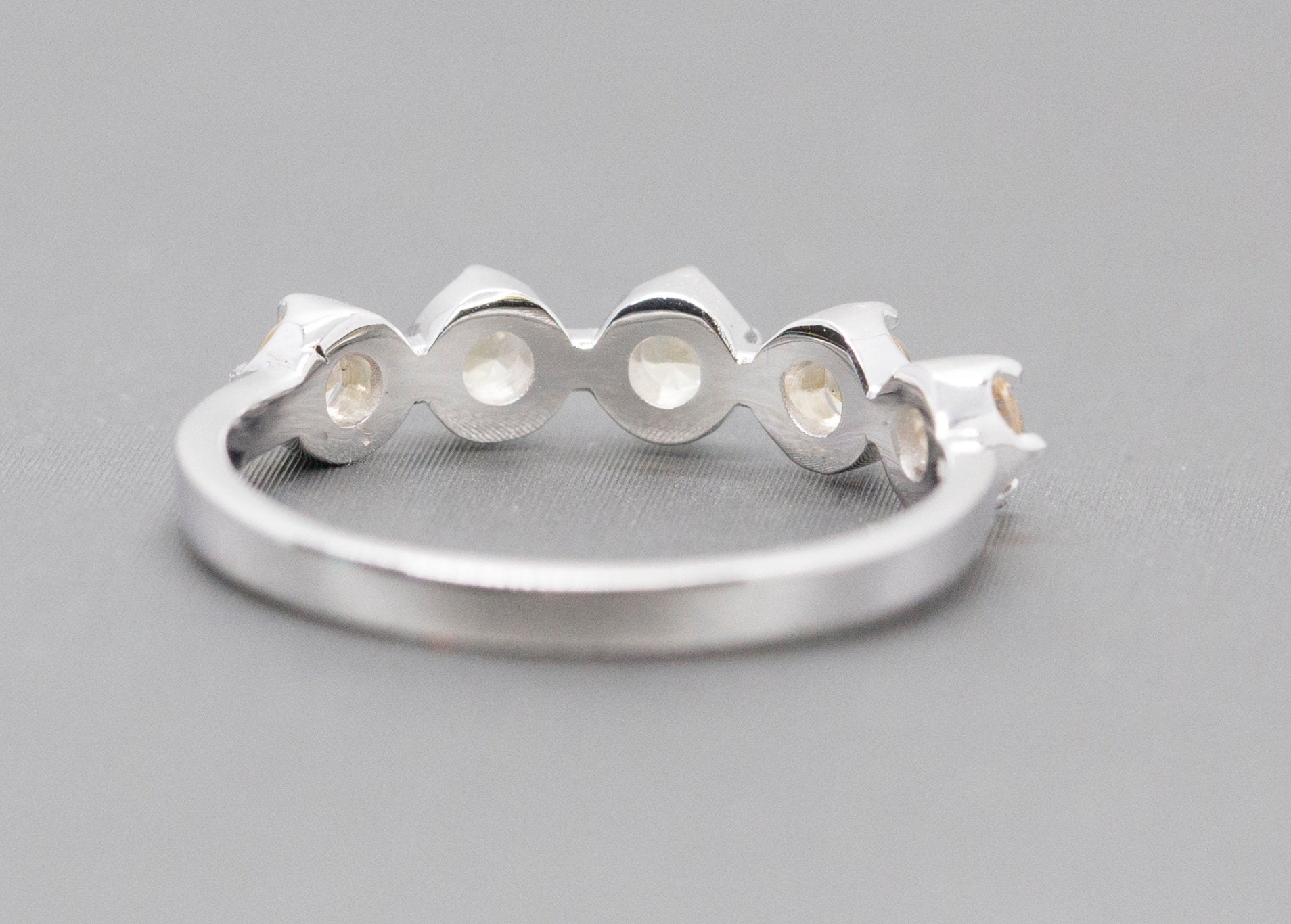 Peach 0.60ctw Imperial Topaz 14k White Gold Stack Ring Size 7.25