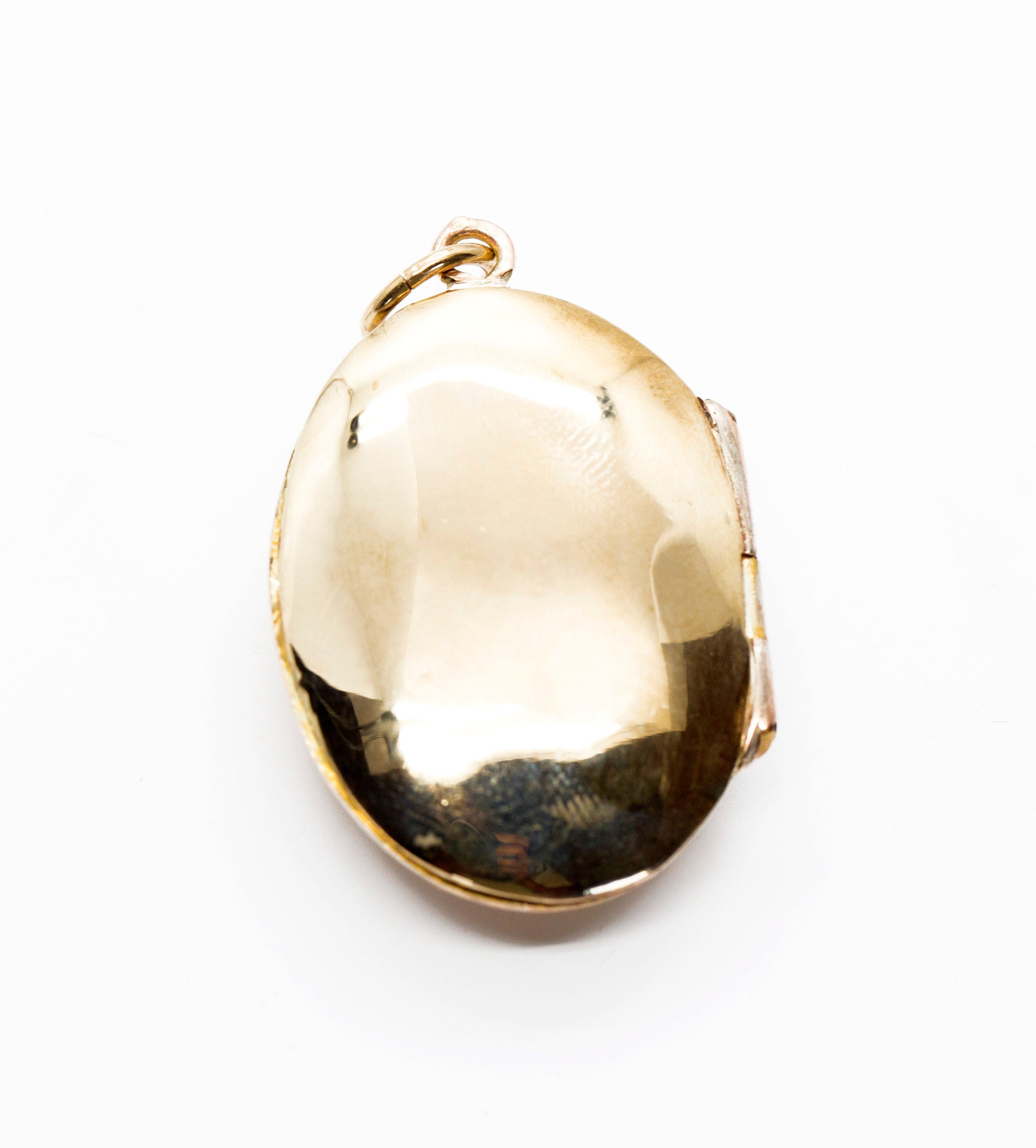 Antique Victorian Italian Bird and Pearl Locket Pendant 14k Yellow Gold