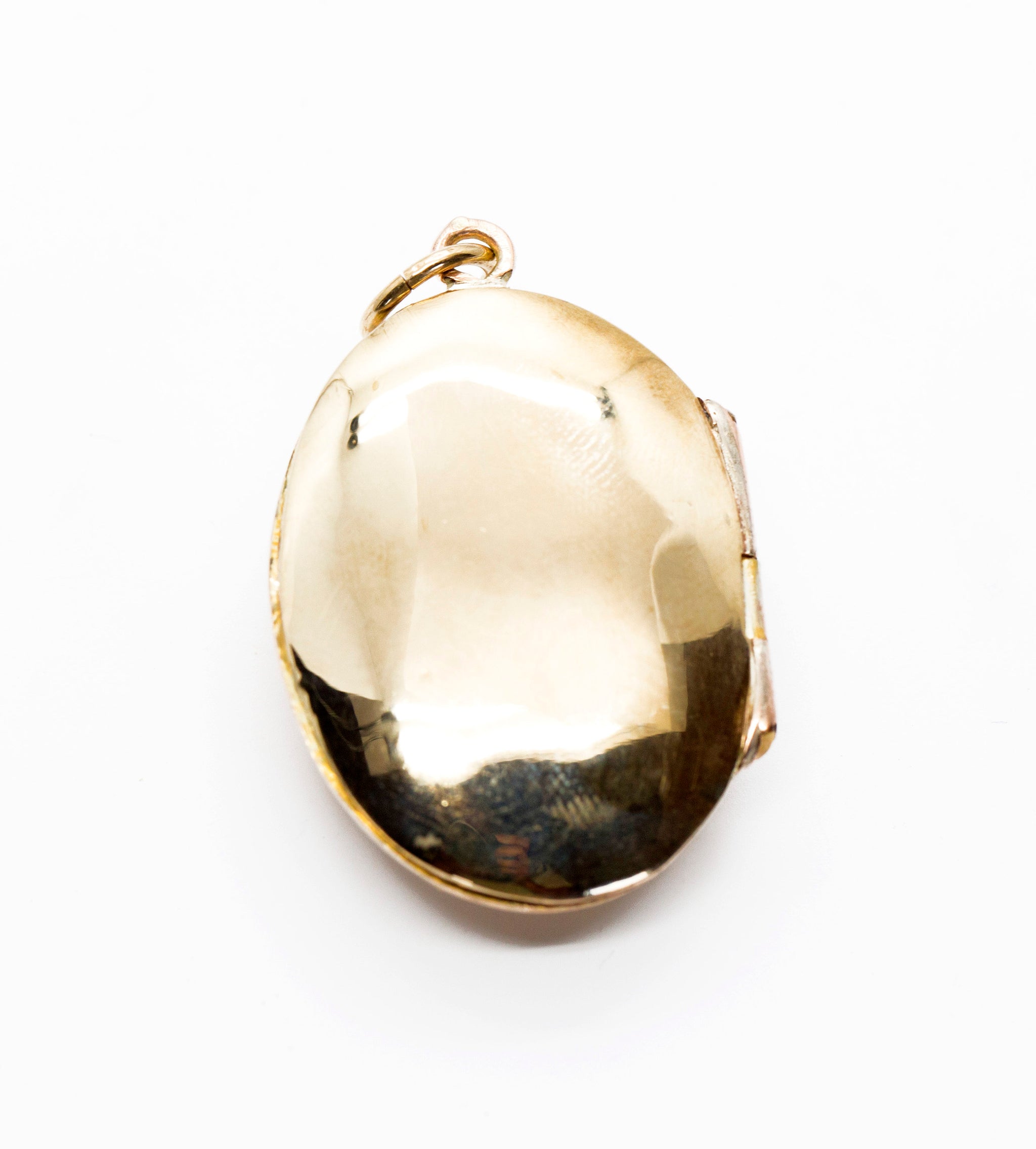 Antique Victorian Italian Bird and Pearl Locket Pendant 14k Yellow Gold