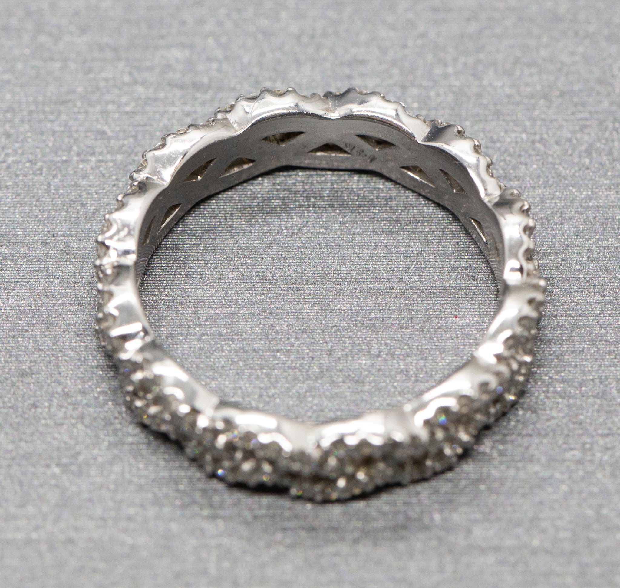 Infinity 0.75ctw Criss Cross Infinity Diamond Eternity Band Ring 14k White Gold Size 7