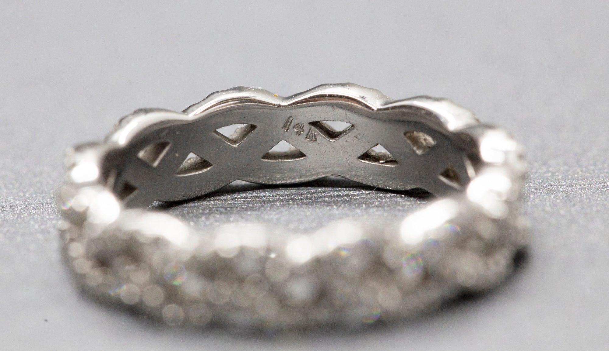 Infinity 0.75ctw Criss Cross Infinity Diamond Eternity Band Ring 14k White Gold Size 7