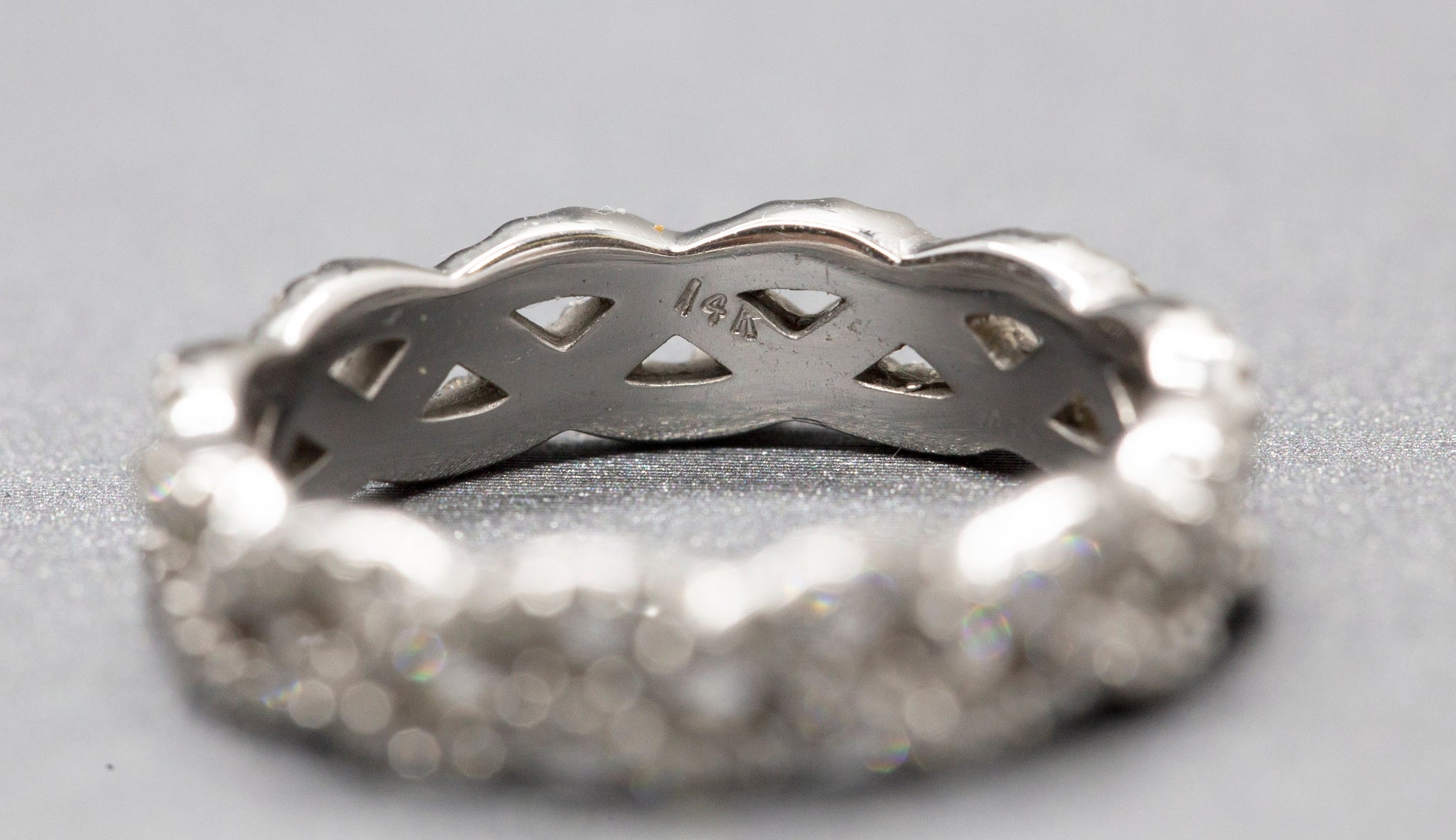 Infinity 0.75ctw Criss Cross Infinity Diamond Eternity Band Ring 14k White Gold Size 7