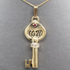 1921 Art Nouveau Ruby and Diamond Accent Key Pendant Solid 14k, Lock and Key, Art Nouveau Jewelry, Antique Key, Sentimental Pendant, For Her