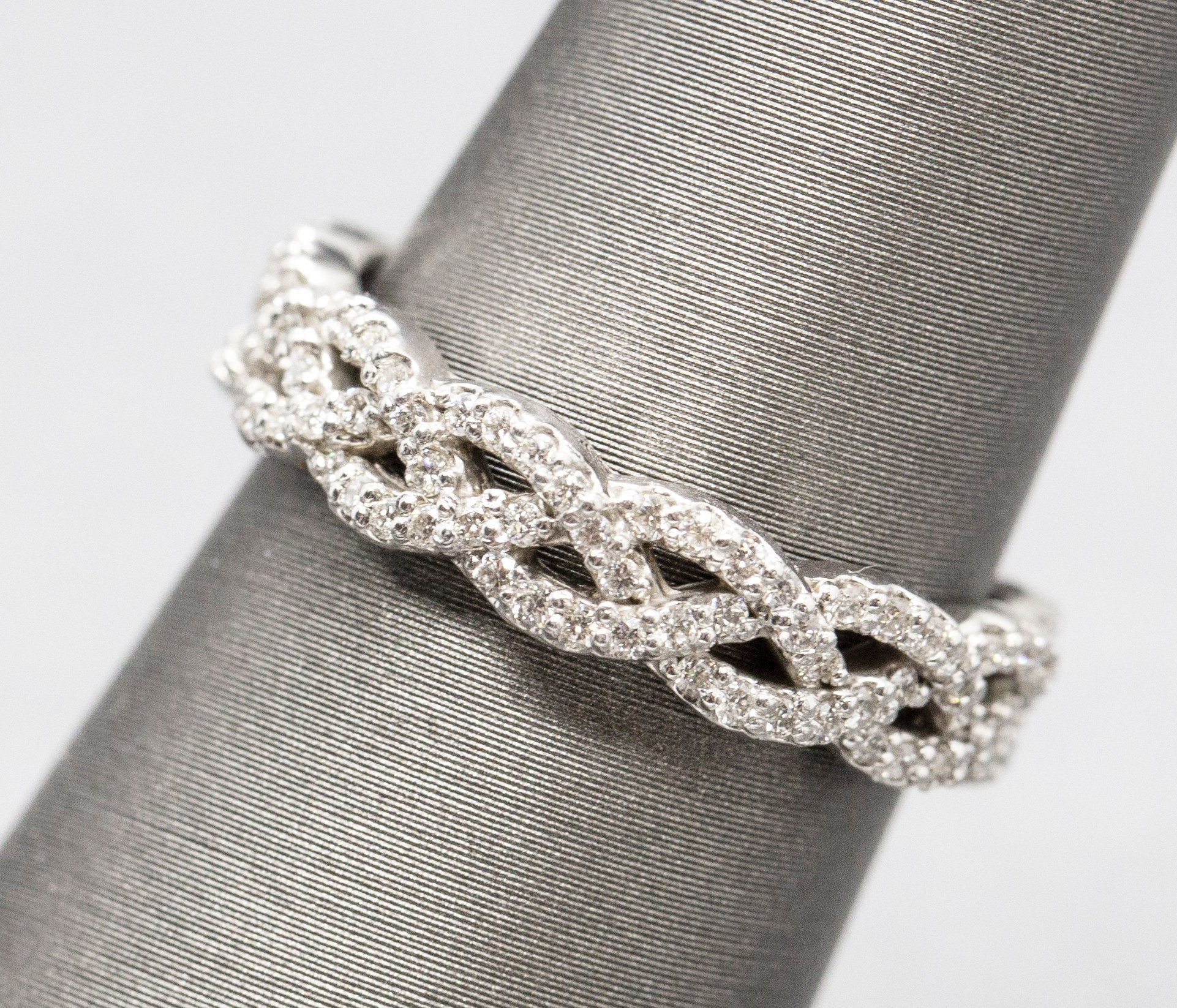 Infinity 0.75ctw Criss Cross Infinity Diamond Eternity Band Ring 14k White Gold Size 7