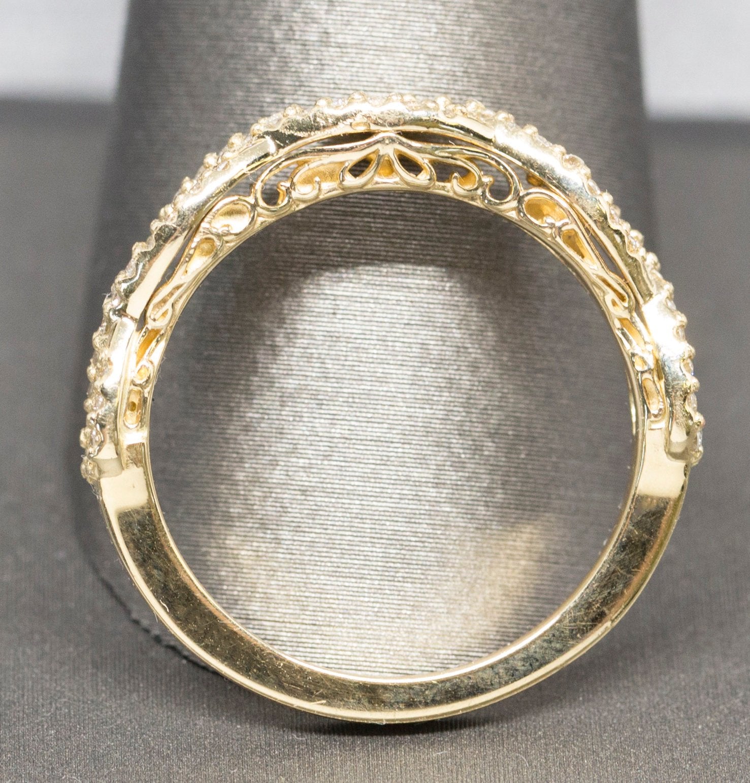 0.35ctw Diamond Infinity Wedding Band Ring 14k Yellow Gold Size 7.25