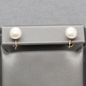 Vintage 10mm Button Pearl Screw Back Earrings 10k Yellow Gold, Screwback Earrings, Button Pearl Earrings, Vintage Pearl Earrings, Classic
