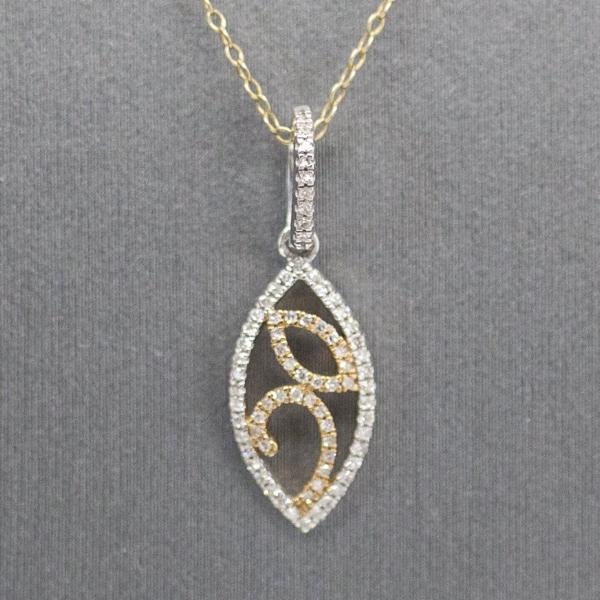 0.11ctw Diamond Pendant in 14k White & Rose Gold, Tiny Diamond Pendant, Diamond Rose Gold, Dainty Diamond Pendant, Diamond Necklace