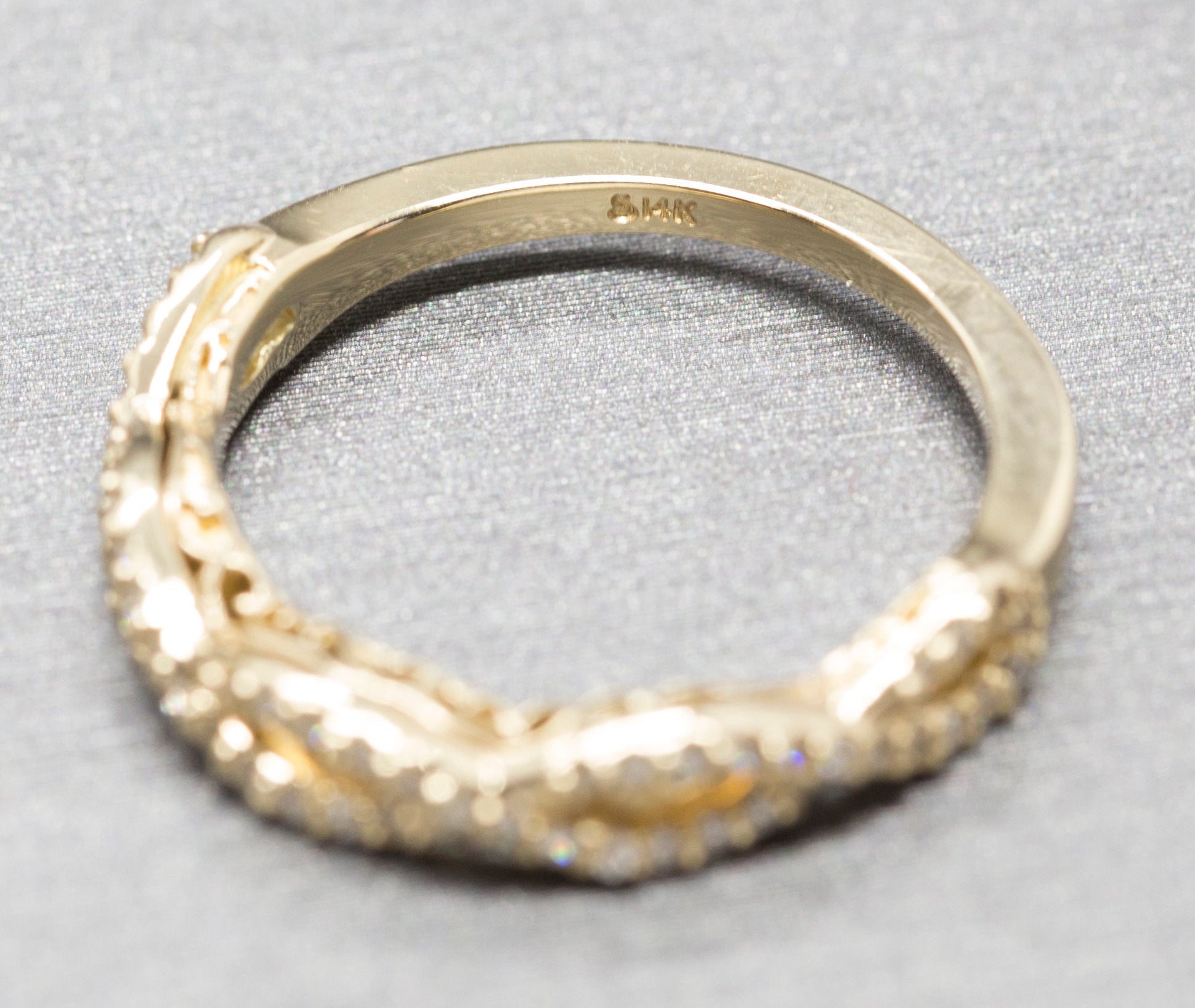 0.35ctw Diamond Infinity Wedding Band Ring 14k Yellow Gold Size 7.25