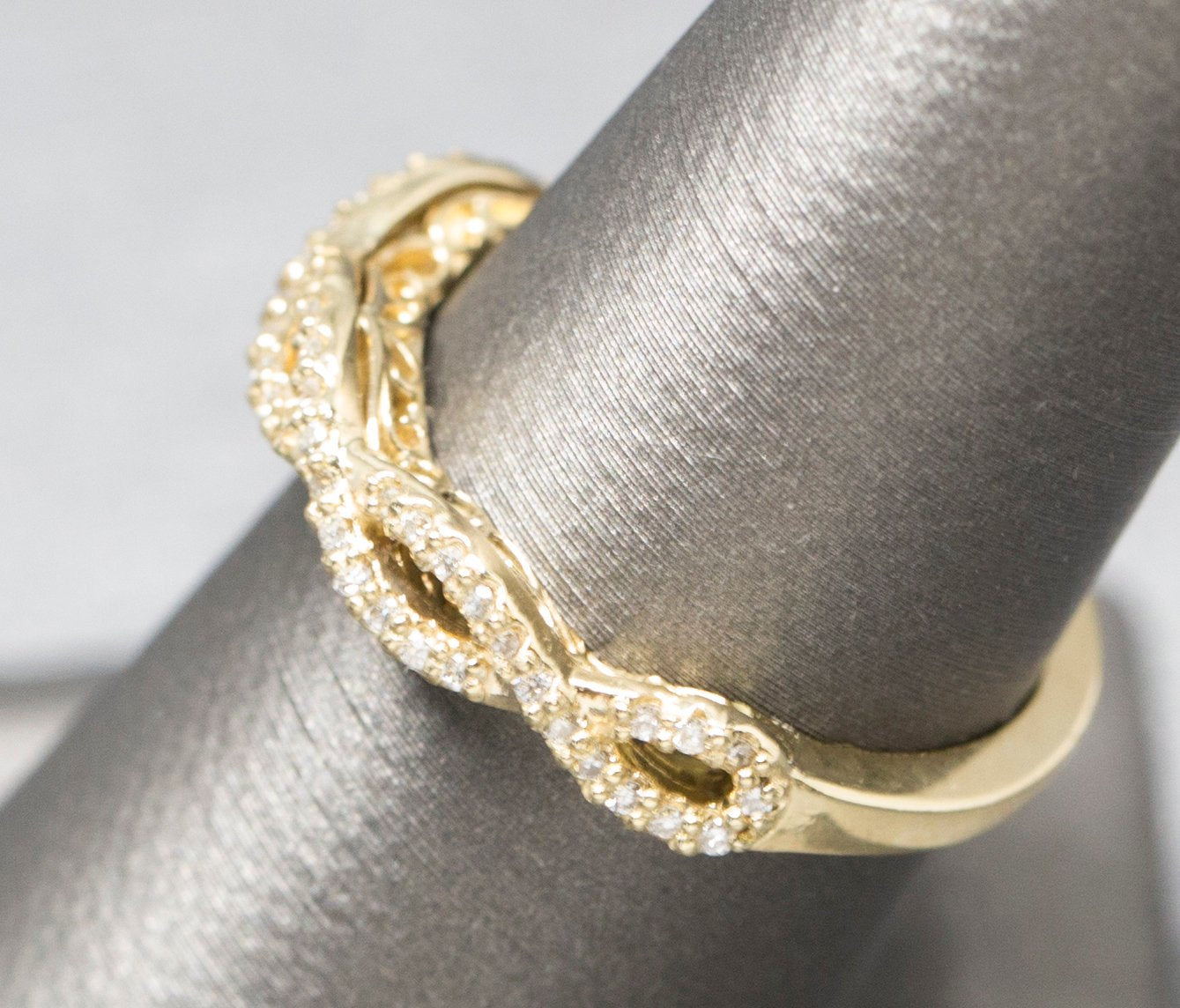 0.35ctw Diamond Infinity Wedding Band Ring 14k Yellow Gold Size 7.25