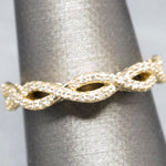 0.35ctw Diamond Infinity Wedding Band Ring 14k Yellow Gold Size 7.25