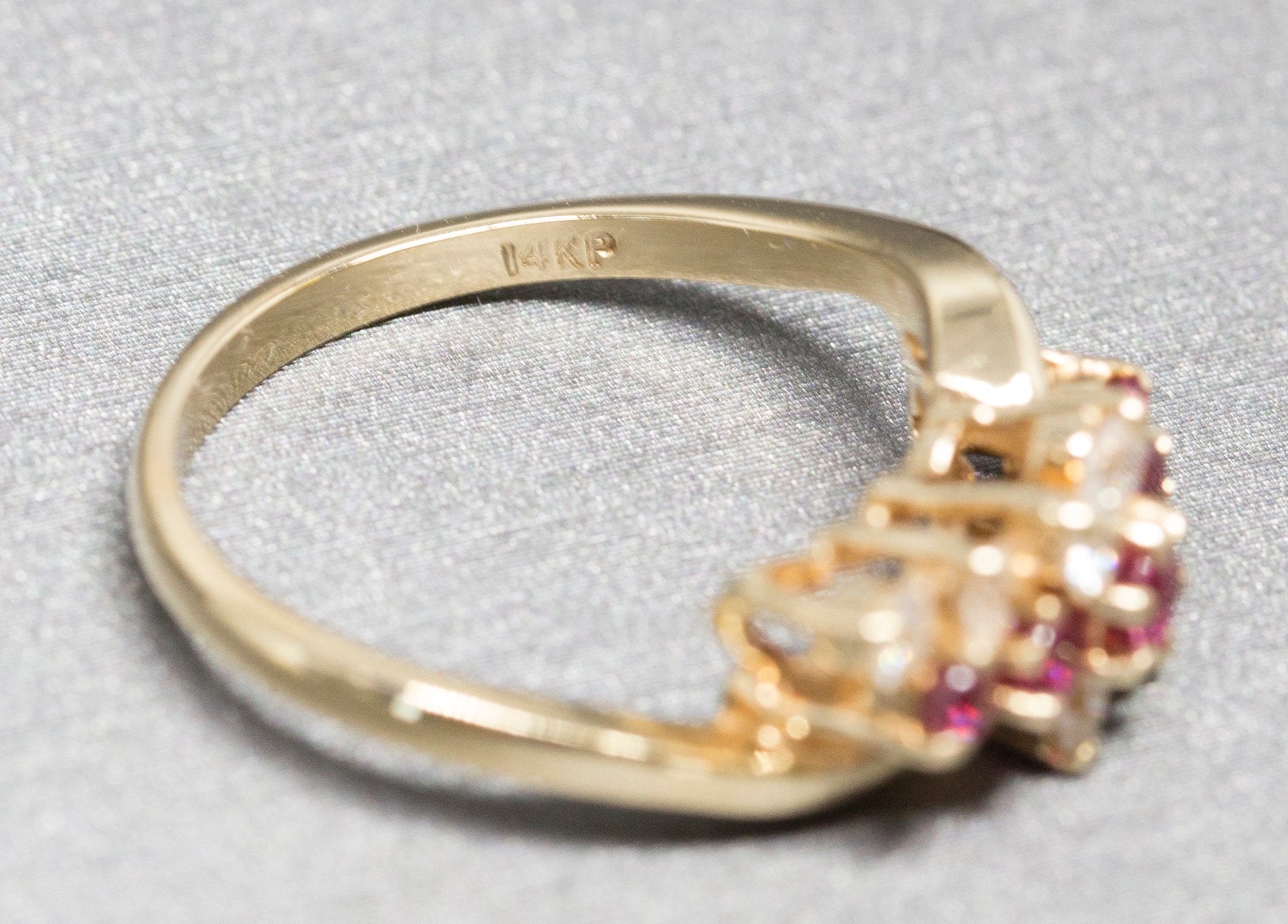 Perfect Three Row 1.00ctw Ruby and Diamond Band Ring 14k