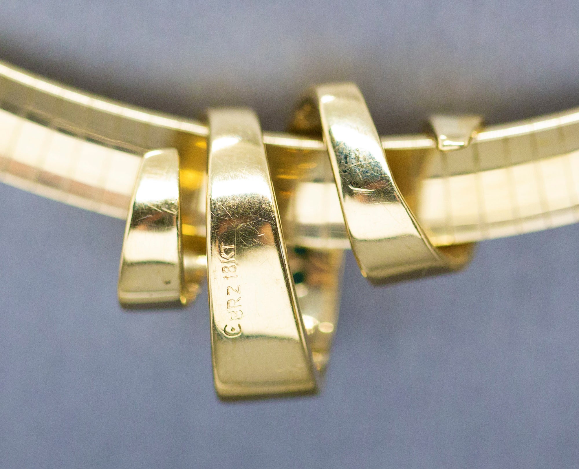 Brazilian Pariaba Tourmaline 18k Slide Pendant for Omega Chain